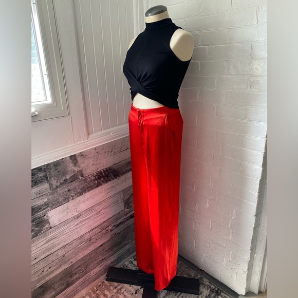 ZARA silky high waisted wide leg pants - Picture 3 of 13